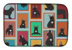 Lots of Black French Bulldog Dish Drying Mat Absorbent Dish Drying Mat Pad for Kitchen Counter Dish Drainer Mat for Countertop, 14 x 21", Multicolor