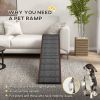 Dog Ramp Pet Ramp for Bed with Non-Slip Carpet, Top Platform, 74" x 16" x 25", Brown