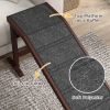 Dog Ramp Pet Ramp for Bed with Non-Slip Carpet, Top Platform, 74" x 16" x 25", Brown