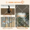 Outdoor Dog Kennel Galvanized Steel Fence with Cover Secure Lock Mesh Sidewalls for Backyard 15' x 15' x 7.5'