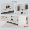 Dog Food Storage Cabinet with Bowls & Dog Feeding Station, White
