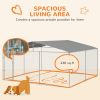 Outdoor Dog Kennel Galvanized Steel Fence with Cover Secure Lock Mesh Sidewalls for Backyard 15' x 15' x 7.5'