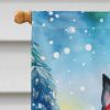 Boston Terrier Christmas House Flag Large Porch Sleeve Pole Decorative Outside Yard Banner Artwork Wall Hanging, Polyester, House Size, Multicolor
