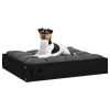 Dog Bed Black Solid pine wood 20.3 x 17.3 x 3.5 in Durable