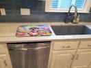 Pug Hippie Dawg Dish Drying Mat Absorbent Dish Drying Mat Pad for Kitchen Counter Dish Drainer Mat for Countertop, 14 x 21", Multicolor
