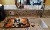 Border Collie Fall Dish Drying Mat Absorbent Dish Drying Mat Pad for Kitchen Counter Dish Drainer Mat for Countertop, 14 x 21", Multicolor