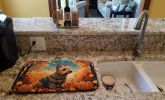 Australian Terrier Terrier Fall Dish Drying Mat Absorbent Dish Drying Mat Pad for Kitchen Counter Dish Drainer Mat for Countertop, 14 x 21"