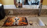 Jack Russell Terrier Fall Dish Drying Mat Absorbent Dish Drying Mat Pad for Kitchen Counter Dish Drainer Mat for Countertop, 14 x 21", Multicolor