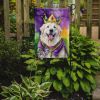 Great Pyrenees King of Mardi Gras Garden Flag Mailbox Flag Decorative Yard Flag Banner Outside Patio Artwork Yard Flower Beds, Garden Size, Multicolor
