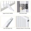 27.6" Height Tall Freestanding Pet Gate, 4 Panels Foldable Dog Gate
