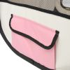 Dog Playpen Pink and cream Polyester 49.2 in x 49.2 in x 24.0 in