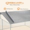 Outdoor Dog Kennel Galvanized Steel Fence with Cover Secure Lock Mesh Sidewalls for Backyard 15' x 15' x 7.5'