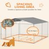 Outdoor Dog Kennel Galvanized Steel Fence with Cover Secure Lock Mesh Sidewalls for Backyard 13' x 13' x 7.5'