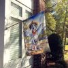 Dalmatian Cowboy Welcome House Flag Large Porch Sleeve Pole Decorative Outside Yard Banner Artwork Wall Hanging, Polyester, House Size, Multicolor