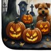 Norfolk Terrier Spooky Halloween Dish Drying Mat Absorbent Dish Drying Mat Pad for Kitchen Counter Dish Drainer Mat for Countertop, 14 x 21"