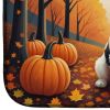 Jack Russell Terrier Fall Dish Drying Mat Absorbent Dish Drying Mat Pad for Kitchen Counter Dish Drainer Mat for Countertop, 14 x 21", Multicolor