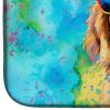 Golden Retriever Hippie Dawg Dish Drying Mat Absorbent Dish Drying Mat Pad for Kitchen Counter Dish Drainer Mat for Countertop, 14 x 21", Multicolor