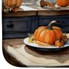English Bulldog Fall Kitchen Pumpkins Dish Drying Mat Absorbent Dish Drying Mat Pad for Kitchen Counter Dish Drainer Mat for Countertop, 14 x 21", Mul