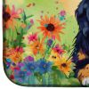 Bernese Mountain Dog Hippie Dawg Dish Drying Mat Absorbent Dish Drying Mat Pad for Kitchen Counter Dish Drainer Mat for Countertop, 14 x 21", Multicol