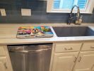 Yellow Labrador Hippie Dawg Dish Drying Mat Absorbent Dish Drying Mat Pad for Kitchen Counter Dish Drainer Mat for Countertop, 14 x 21", Multicolor